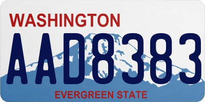 WA license plate AAD8383
