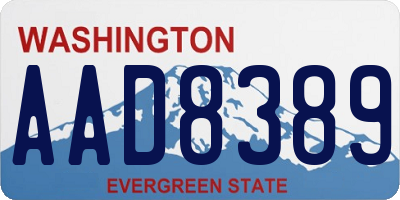 WA license plate AAD8389