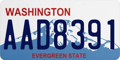 WA license plate AAD8391
