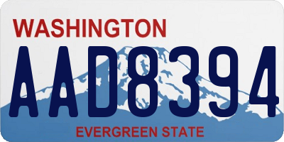 WA license plate AAD8394