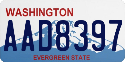 WA license plate AAD8397