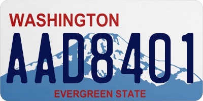 WA license plate AAD8401