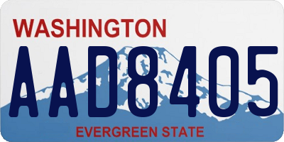 WA license plate AAD8405