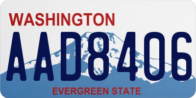 WA license plate AAD8406