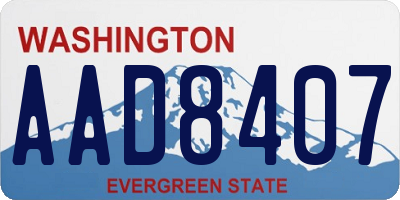 WA license plate AAD8407