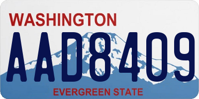 WA license plate AAD8409
