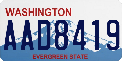 WA license plate AAD8419