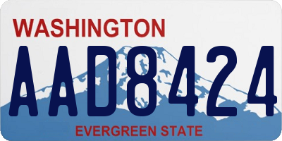 WA license plate AAD8424