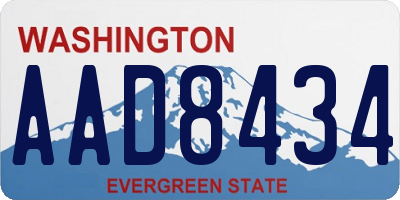 WA license plate AAD8434