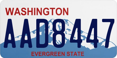WA license plate AAD8447