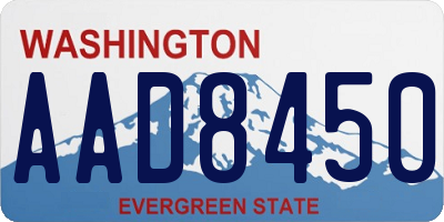 WA license plate AAD8450