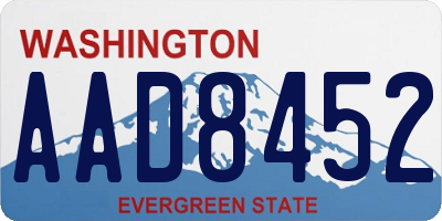 WA license plate AAD8452