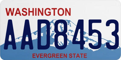 WA license plate AAD8453
