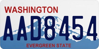 WA license plate AAD8454