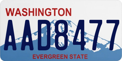 WA license plate AAD8477