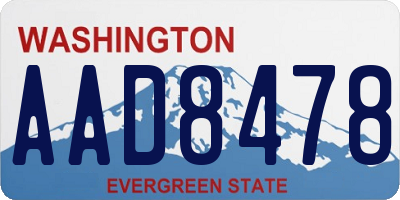 WA license plate AAD8478