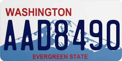 WA license plate AAD8490