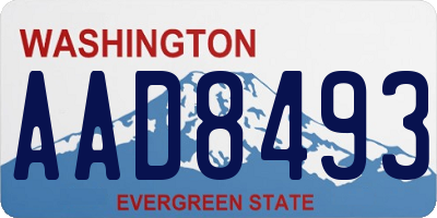 WA license plate AAD8493