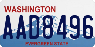 WA license plate AAD8496