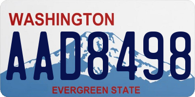 WA license plate AAD8498
