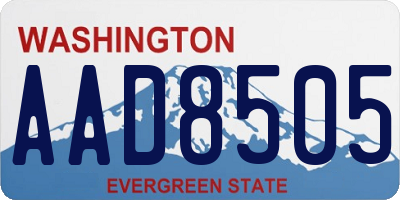 WA license plate AAD8505