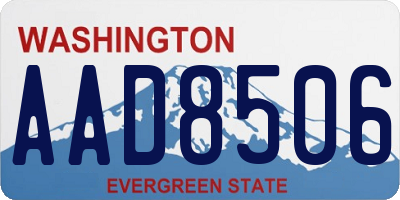 WA license plate AAD8506
