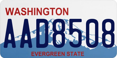WA license plate AAD8508