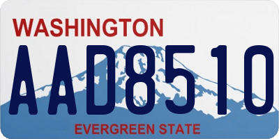 WA license plate AAD8510