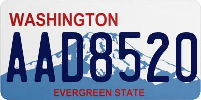 WA license plate AAD8520