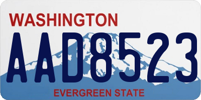 WA license plate AAD8523