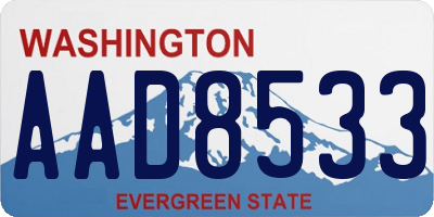 WA license plate AAD8533