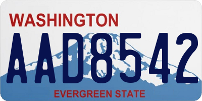 WA license plate AAD8542