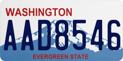 WA license plate AAD8546