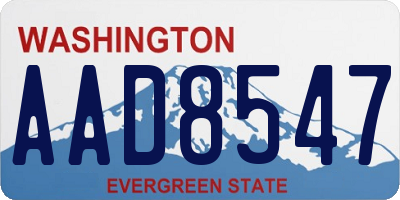 WA license plate AAD8547