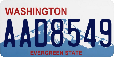 WA license plate AAD8549