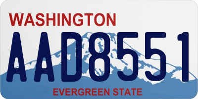 WA license plate AAD8551