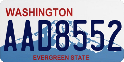 WA license plate AAD8552