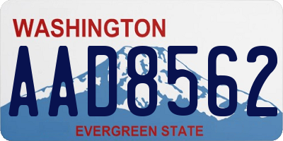 WA license plate AAD8562
