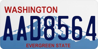 WA license plate AAD8564