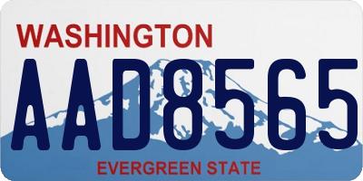 WA license plate AAD8565