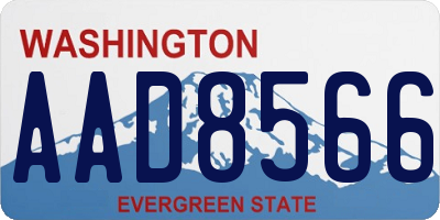 WA license plate AAD8566