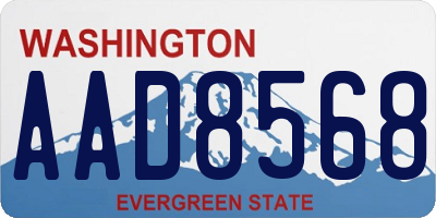 WA license plate AAD8568