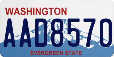 WA license plate AAD8570