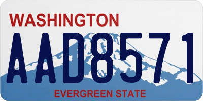 WA license plate AAD8571