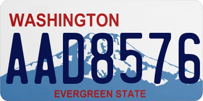 WA license plate AAD8576