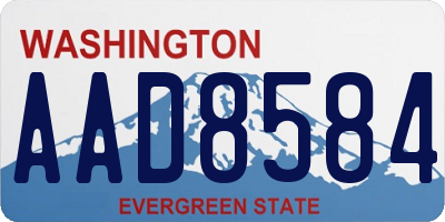 WA license plate AAD8584