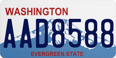 WA license plate AAD8588