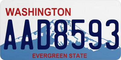 WA license plate AAD8593