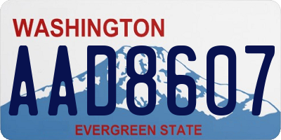 WA license plate AAD8607