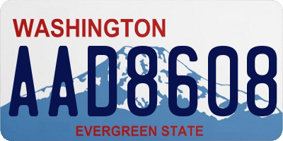 WA license plate AAD8608